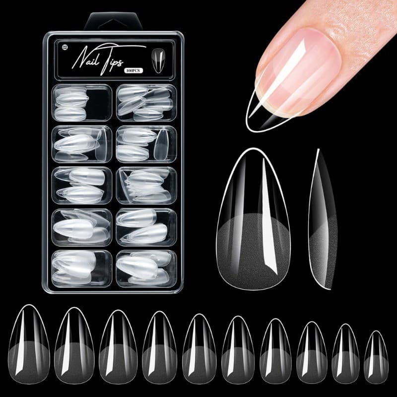 100 Pçs material De Cola Macia Curto Em Forma De Amêndoa semi-Fosco Unhas Da Arte Do Prego DIY Loja De Especial