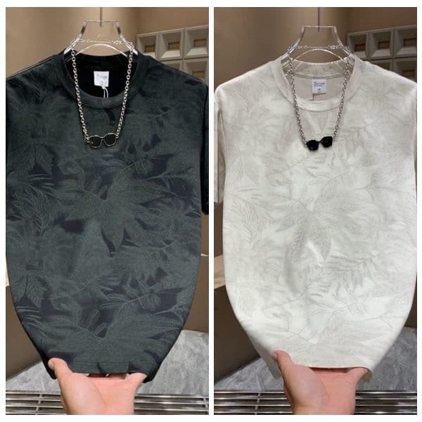 Camiseta masculina de manga curta verão solto All-Match Casual Tie-Dye americano em torno do pescoço meia manga gelo sed