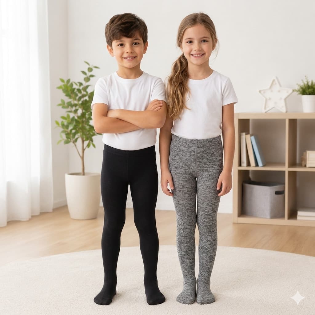 Meia Calça Infantil Premium Algodão e Elastano Confortável Macia Resistente para Meninos e Meninas