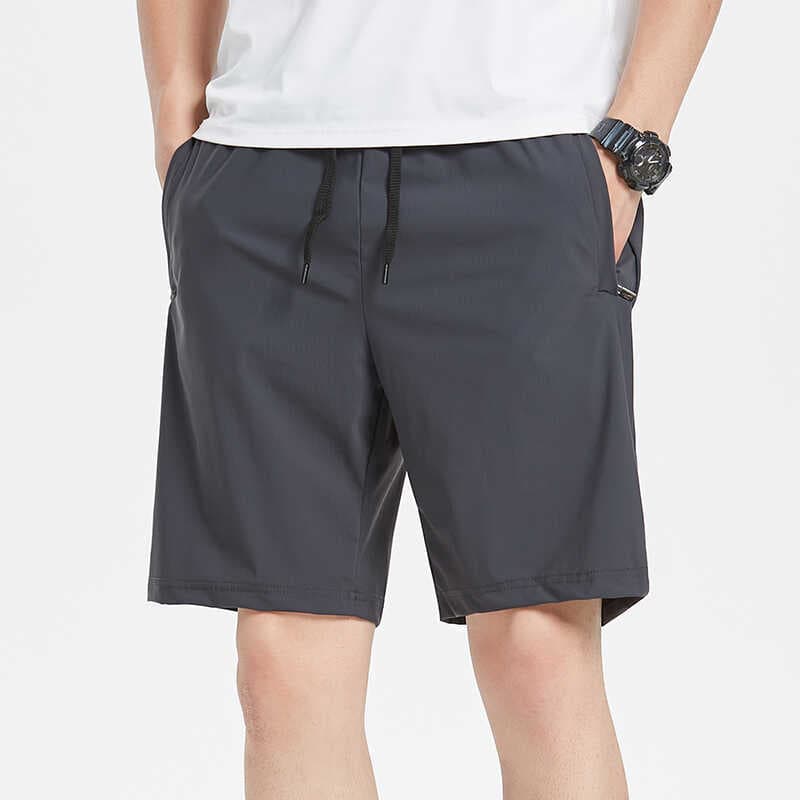 Calças cortadas finas exteriores calças médias dos homens Shorts esportes Street wear calças casuais dos homens de seda