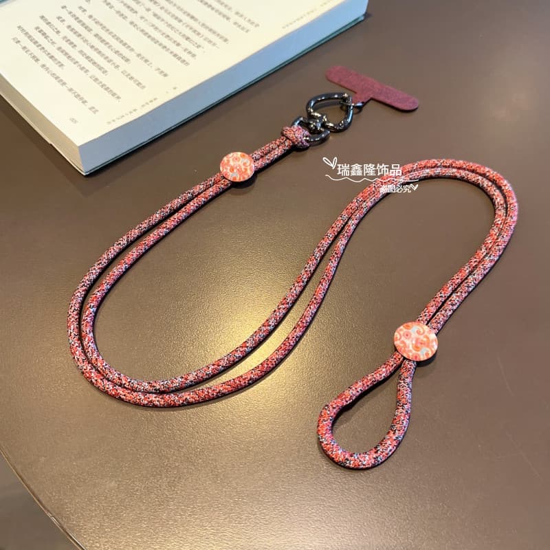 Cordão de telefone móvel estilo étnico pendurado pescoço mensageiro ajustável traseiro retrátil Anti-perdido exclusivo c