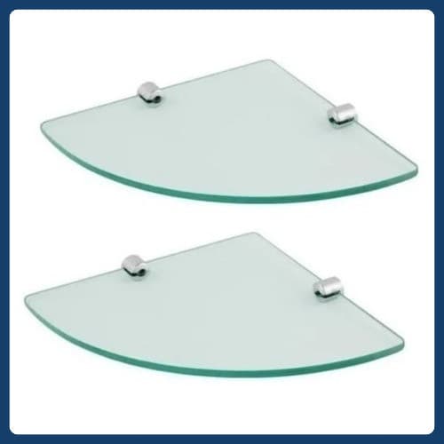 Kit de 2 Porta Shampoo Prateleira Vidro Canto Incolor para Banheiro Organizador Box Para Banheiro