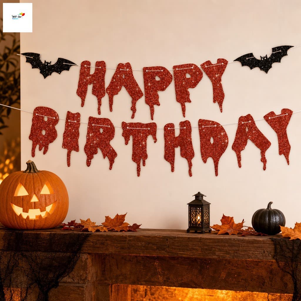 Halloween Brilhante Morcego Carta Banner Guirlanda Preto Glitter Papel Pendurado Decoração De Festa Para Tema De Teto De