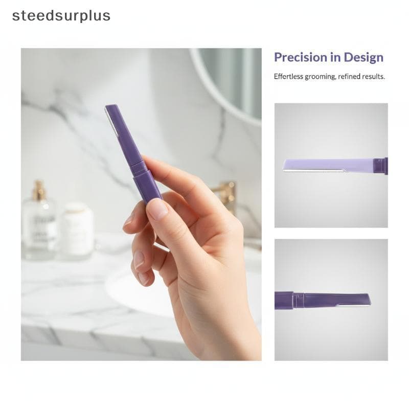 1/2/3/5 Pçs Aparador De Sobrancelha Roxo Cabeça Dupla Navalha Seguro Portátil Para Iniciantes Ferramenta Removedor De Pê