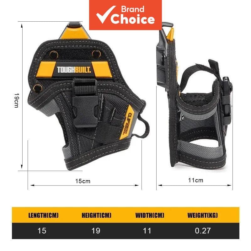 Coldre De Broca Compacto Toughbullt TB-CT-20-S De Uma Peça , Bolsa De Cinto Com ClipTech Para Furadeira E Driver 5 Bolso