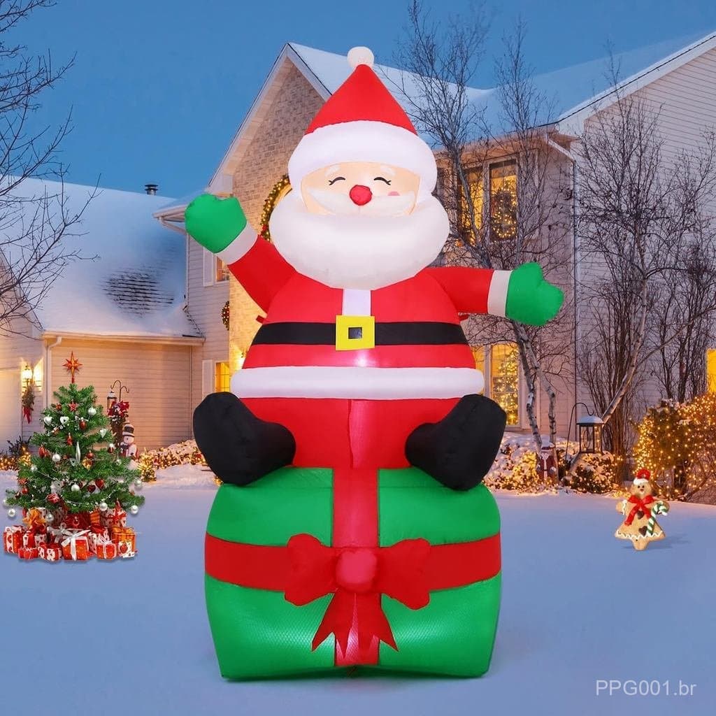 Decorações infláveis de Natal de 7 pés para áreas externas, Papai Noel inflável com LEDs embutidos para Natal, para us