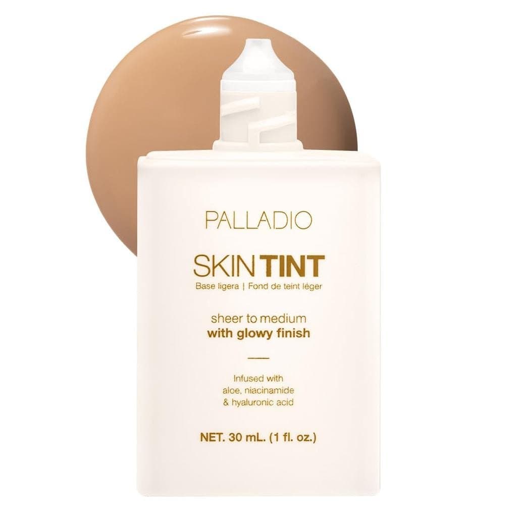 Palladio Skin Tint com Aloe, Niacinamida e Ácido Hialurônico, Cobertura de leve a média, Acabamento Radiante, Base Leve