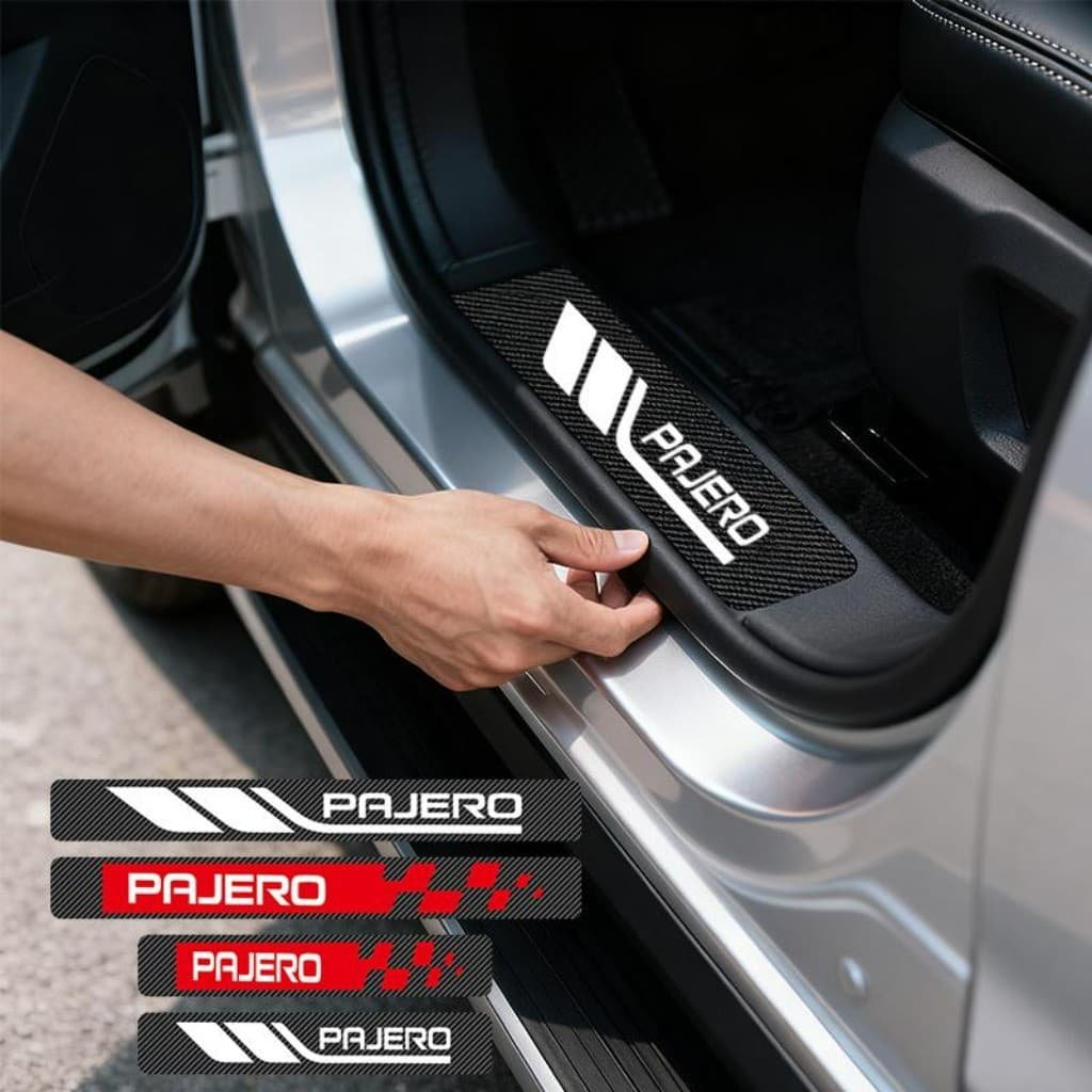Kit 4 Peças Autocolante Adesivo De Soleira De Porta Automotiva Acessórios Para Carro For Mitsubishi Pajero Sport