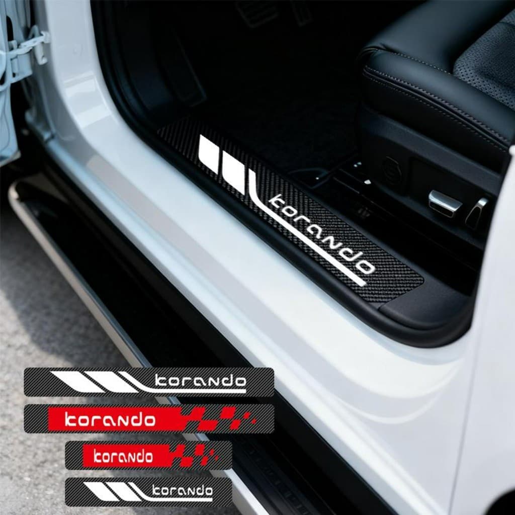 Kit 4 Peças Autocolante Fita Protetora De Porta Soleira Automotiva Acessórios Para Carro For Ssangyong Korando e-Motion