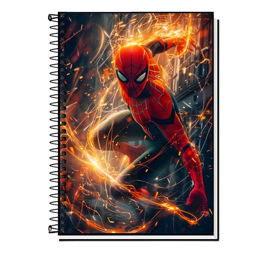 Caderno Homem-Aranha | Super-Herói Clássico | Capa Dura & Espiral – 1,10, ou 20 Matérias | Ação e Aventura