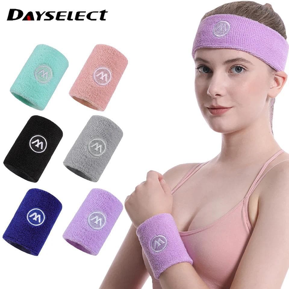 DAYSELECT Sports Headband Pulseira Absorção De Suor Correndo Futebol Yoga Faixa De Cabelo