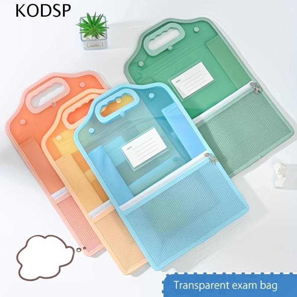 Saco De Documentos KODSP A4 , Arquivo De Abertura Grande Transparente De Malha Armazenamento Multifuncional Portátil