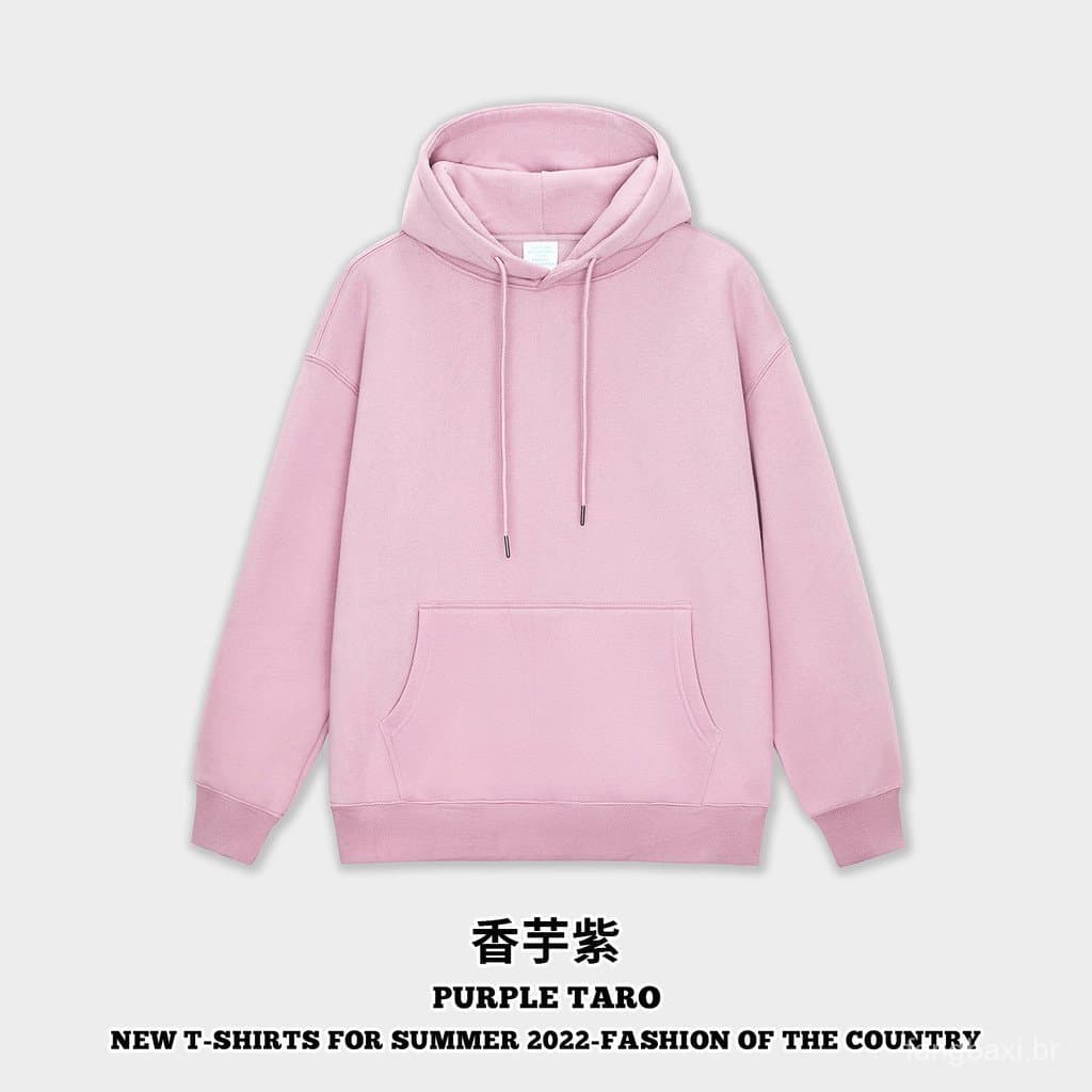 [29.9 Yuan] Cross-Border Street Wear 350G Moletom com capuz pesado de lã cor sólida masculino feminino capuz