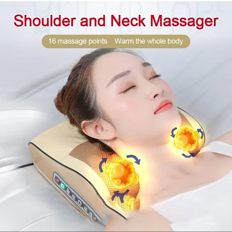 [Alívio de Dor] Massageador Cervical para Pescoço e Lombar Travesseiro de Massagem Uso Doméstico/Carro