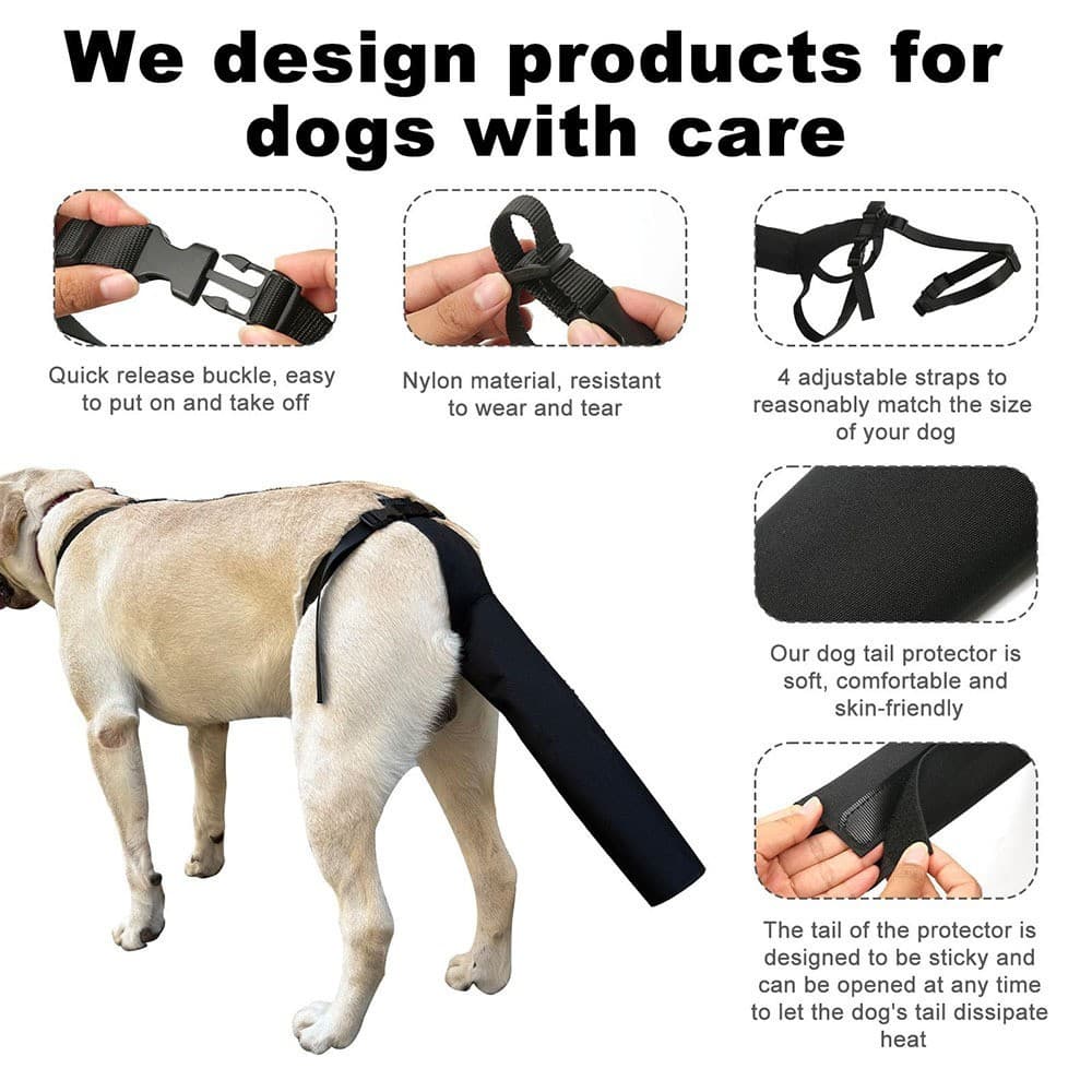 Protetor de Cauda para Cães Ajustável, Manga de Recuperação Anti-Mordida para Tratamento de Feridas e Queda de Pelo