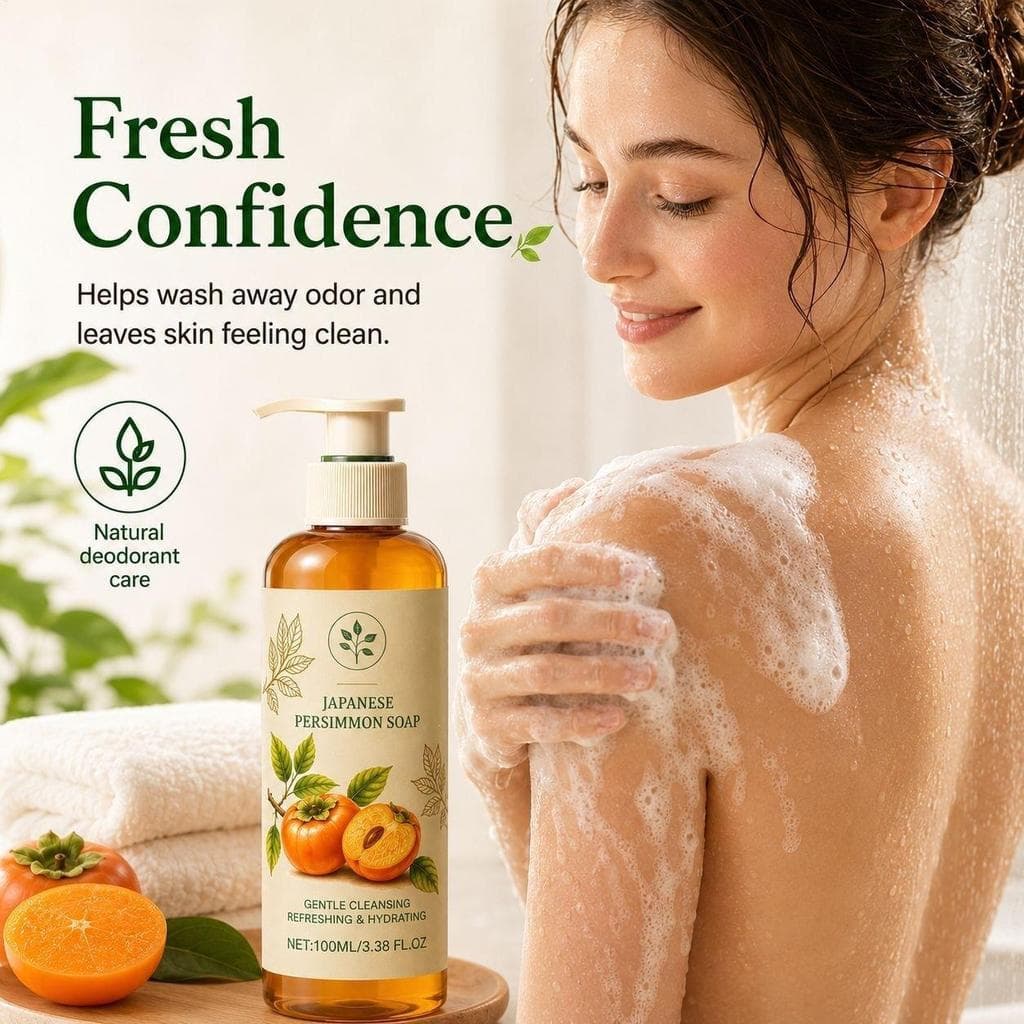 Gel De Banho De Caqui Para Odor Corporal 100ml , Não Pegajoso , Frescor De Longa Duração , Eliminando , Lavagem hontinvn