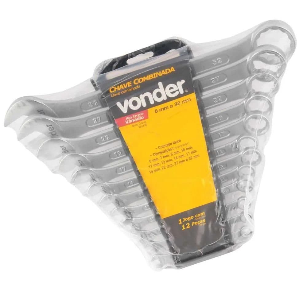 Jogo de chave combinada 6 a 32mm Com 12 Peças CRV Vonder 3742632000