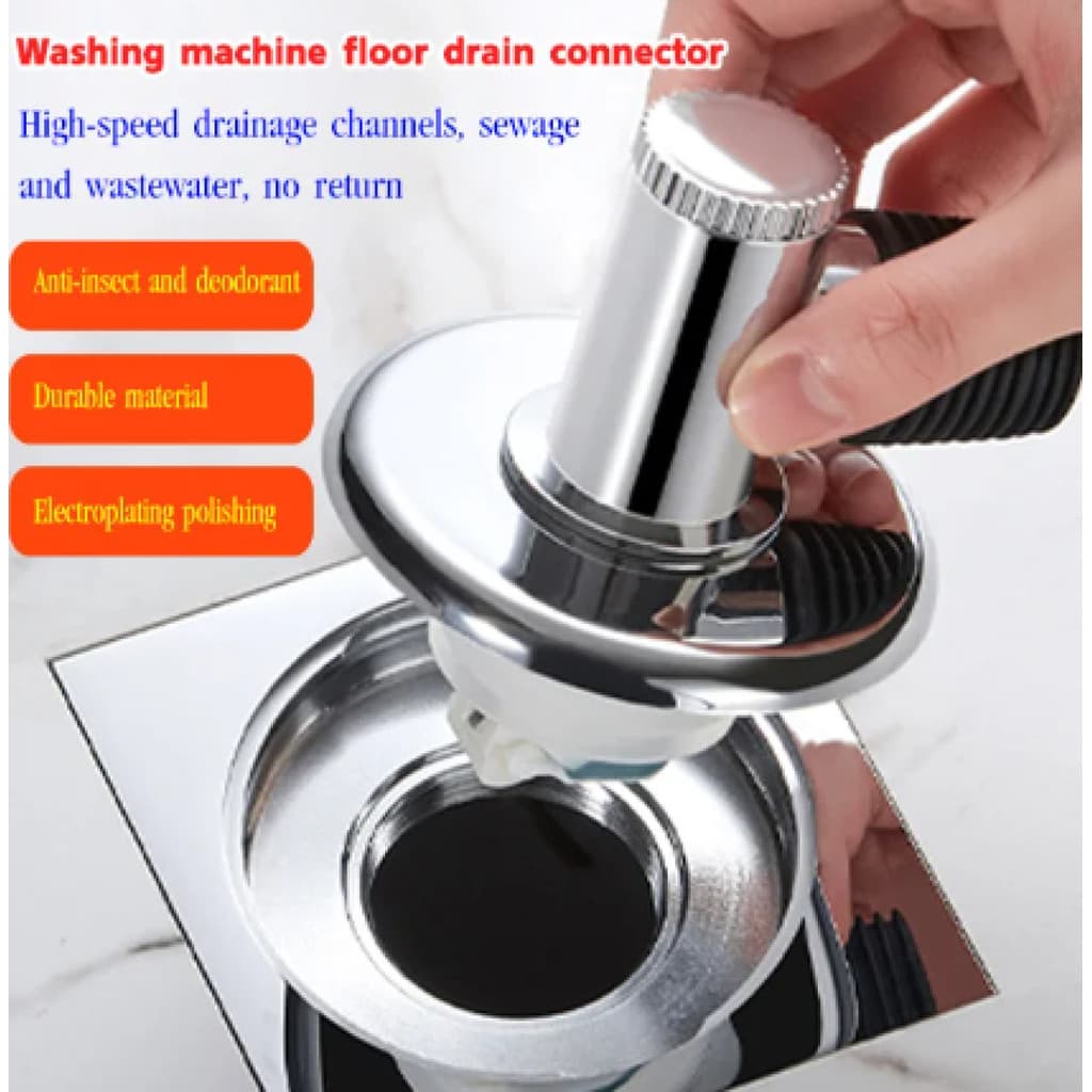 [Antiodor e Durável] 🏠 Conector de Ralo para Máquina de Lavar/Dreno Triplo/ABS Cromado