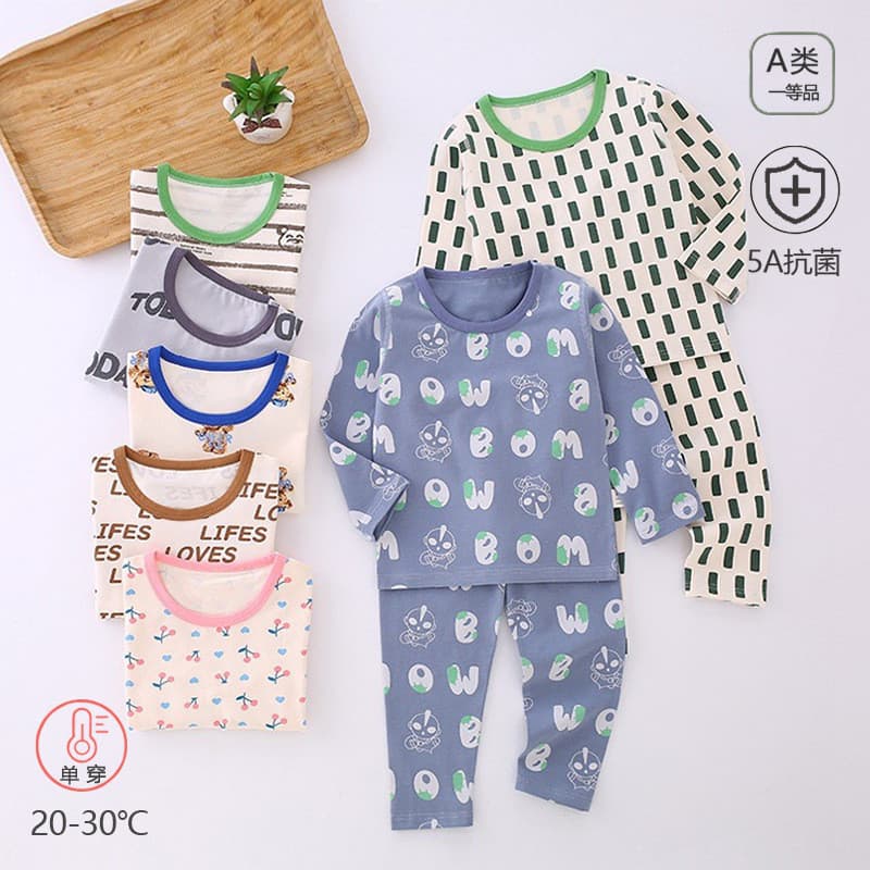 Lycra algodão crianças roupas de outono calças compridas classe a primavera outono meninos meninas pijamas roupas para c