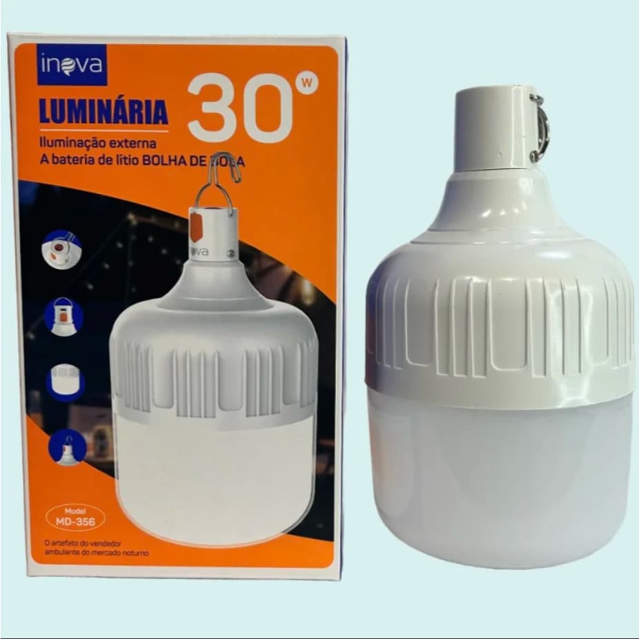 Lâmpada Led Portátil Recarregável Usb 30w Camping Emergência Lampião Pesca Iluminação Bivolt