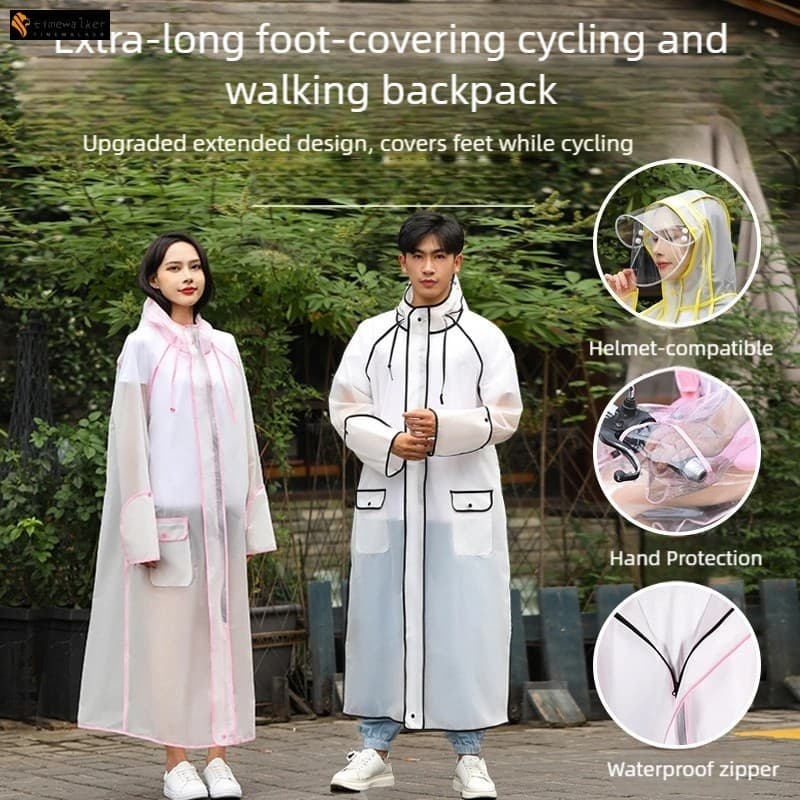 Capa De Chuva Impermeável De Corpo Inteiro Para Mulheres E Homens-Scooter Elétrico Ciclismo Caminhadas Estilo Longo Com
