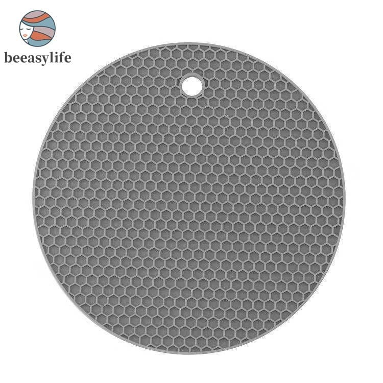 Placemat Redondo De Silicone-Almofada Quente Extra Grossa Para Porta-Copos De Café De Cozinha