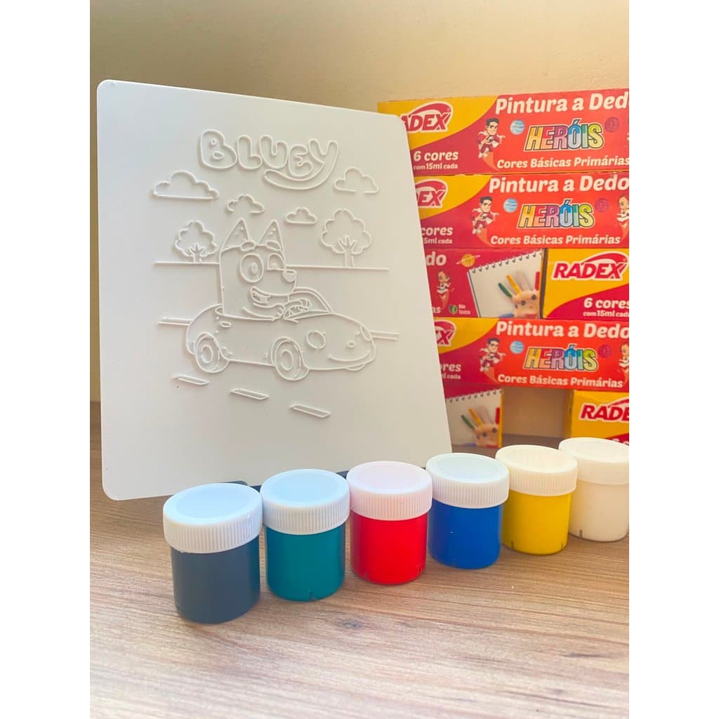 Kit Pintura Infantil Educativo Placa Lavável Com Tinta E Pincel Brinquedo Interativo Criança Para Presente E Brinde