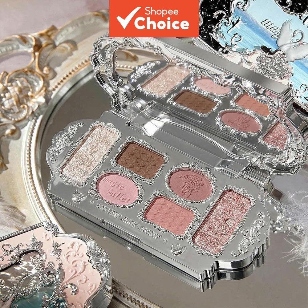 Paleta de Maquiagem Portátil 6 em 1: Sombra, Contorno, Blush e Iluminador
