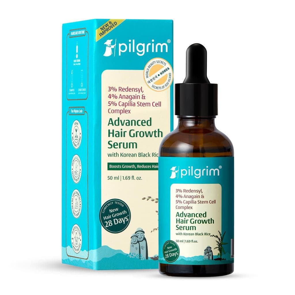 Pilgrim Advanced Hair Growth Serum com Redensyl 3%, Anagain 4% e Baicapil | Controle da Queda de Cabelo e Regeneração |
