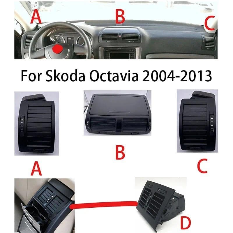 AH142 3 Para Skoda Octavia YETI Conjunto De Ventilação De Saída De Ar Condicionado 1ZD819701 1ZD819702 1ZD819203 1ZD8209