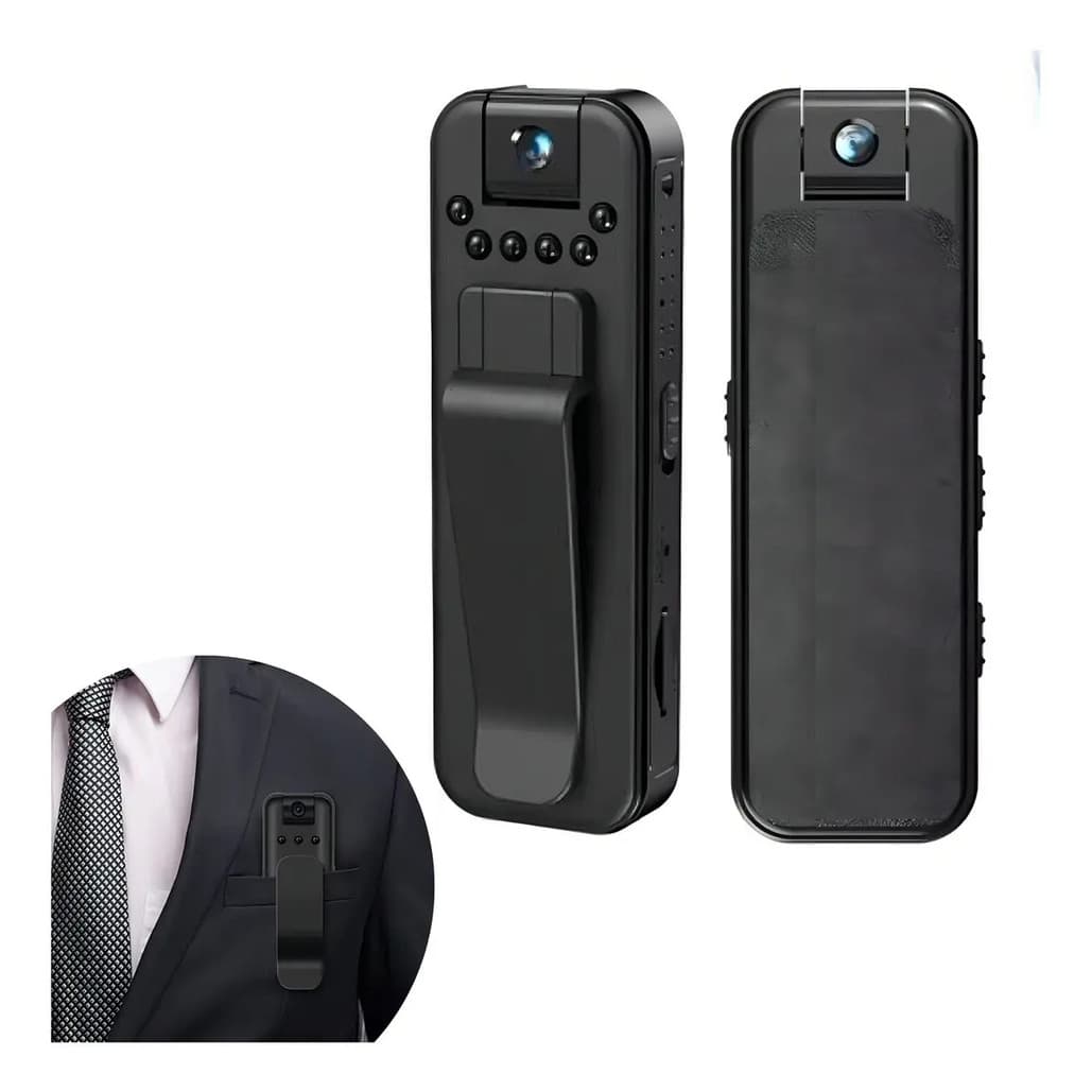 Camera Wifi Espia Corporal Monitoramento Pelo Celular App Cor Preto