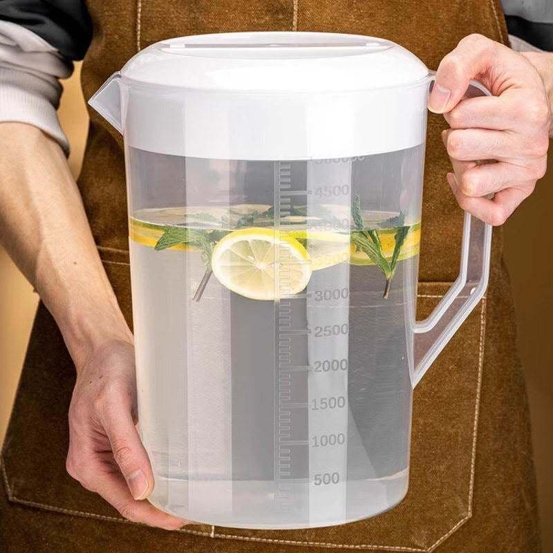 Chaleira fria de plástico Super grande capacidade Chaleira medidora de bolhas de chá doméstica Resistente a altas temper