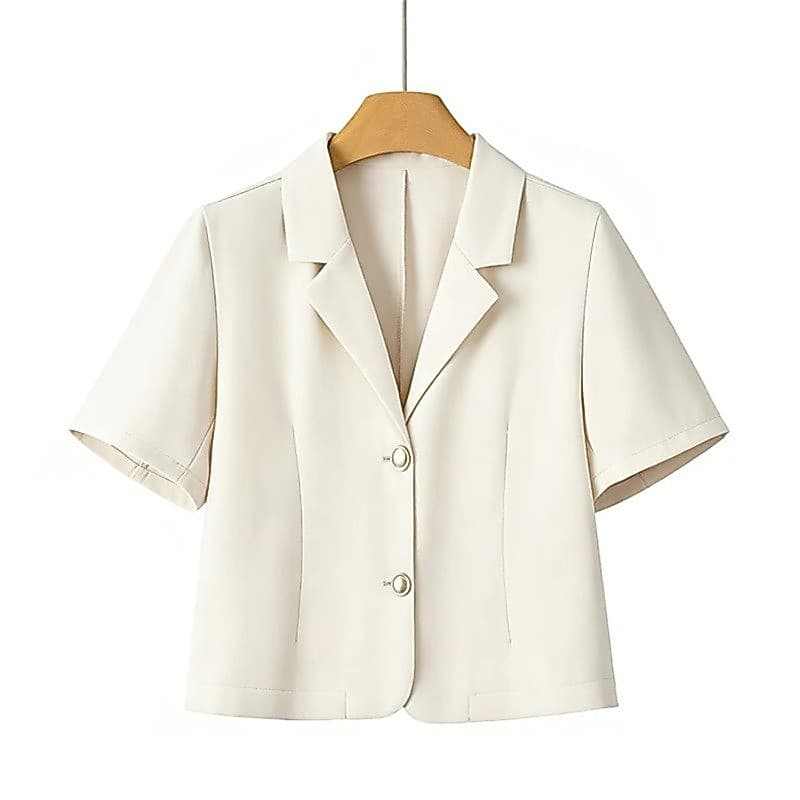 Novo estilo meninas terno de manga curta topo estilo fino Commuter versão coreana terno curto topo