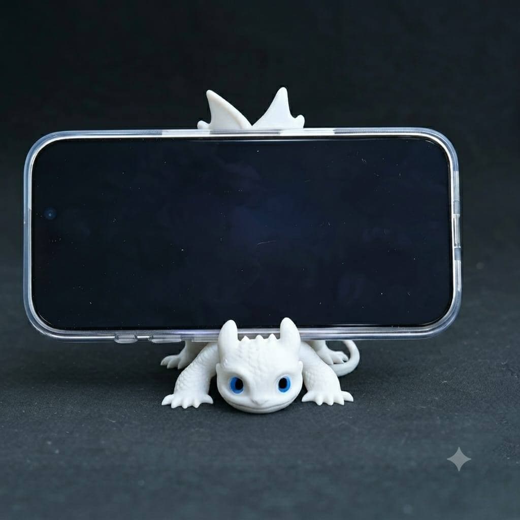 Suporte De Celular da Furia luz Dragao Geek Decorativo Base Mesa Smartphone