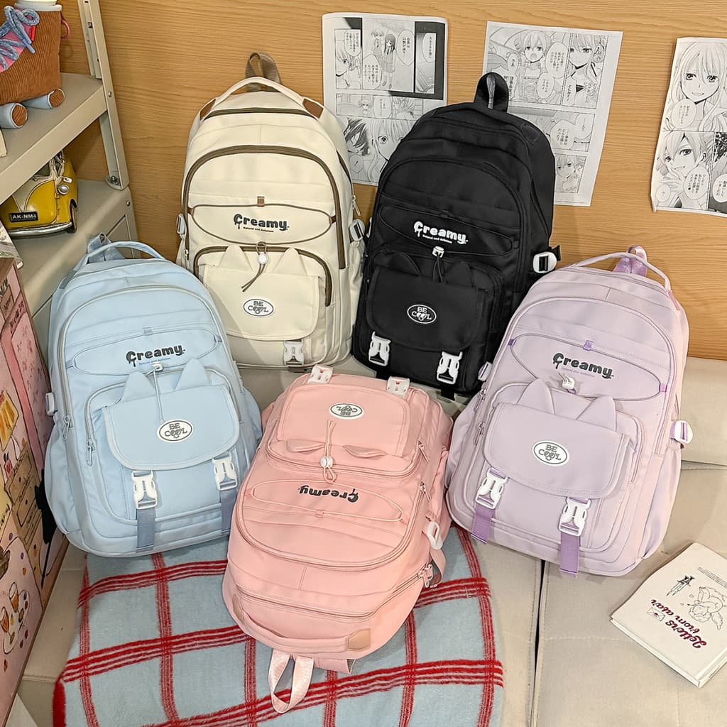 Mochila escolar para meninas, mochila escolar fofa de alto valor, simples, resistente à sujeira, nicho leve, mochila de