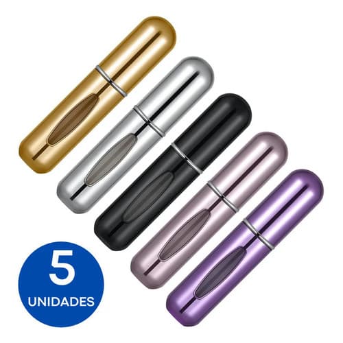 5 Mini Spray Frasco Recarregável Porta Perfume Portátil 5ml