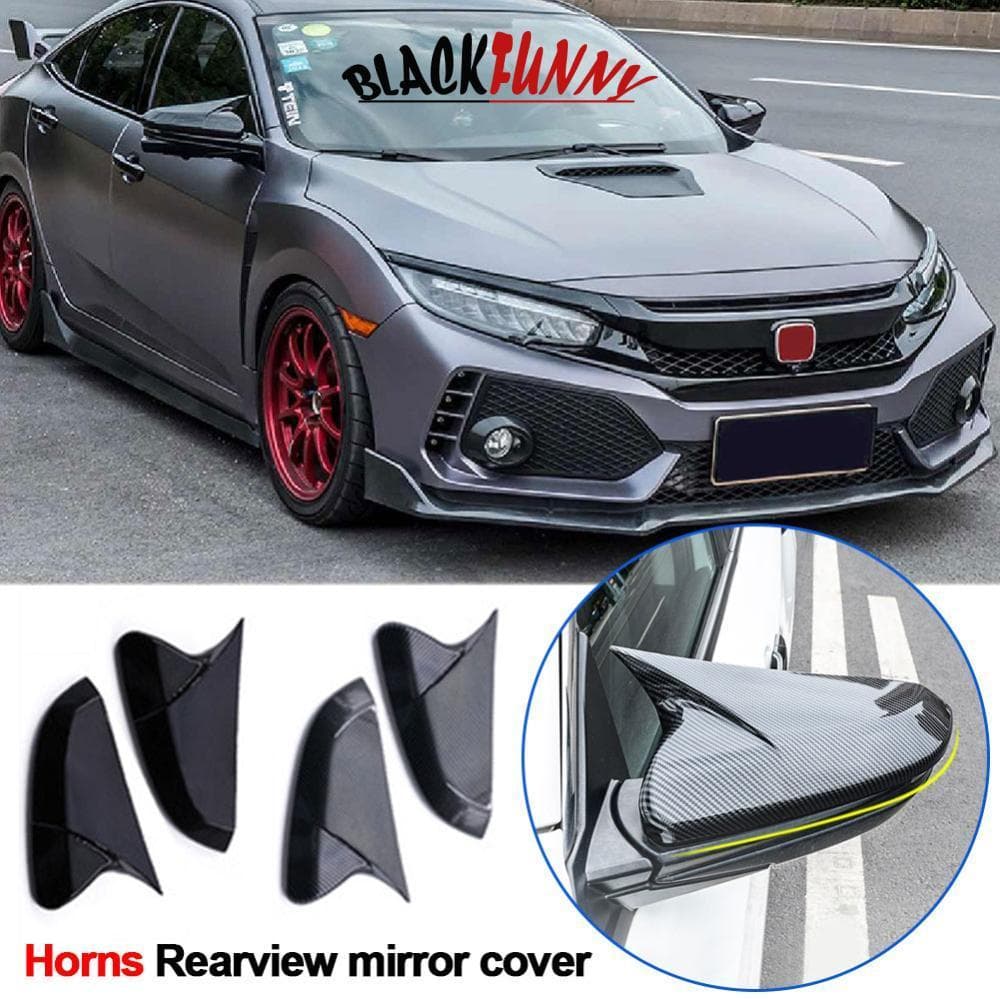 BLACKFUNNY 1 Par De Fibra De Carbono Estilo Retrovisor Lateral Capa Tampas Retrovisores Para Honda Civic 10th 2016-2020