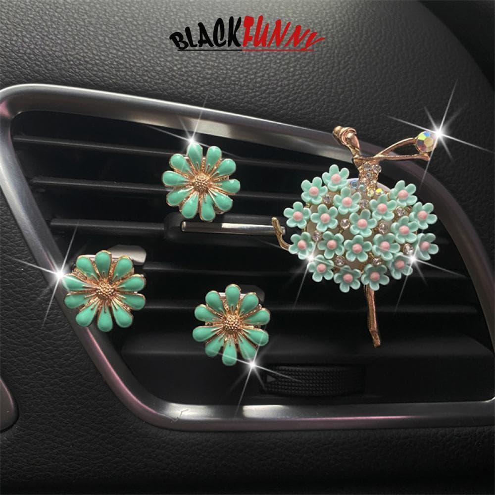 BLACKFUNNY 4 Pçs Ar Condicionado Do Carro Ventilação Margarida Perfume Clipe Decoração Requintada Para Menina Acessórios