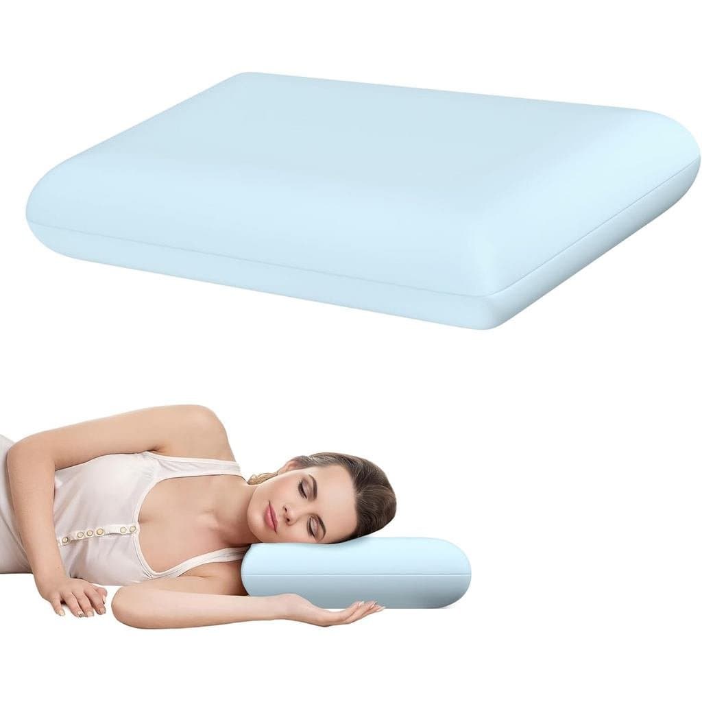 Conjunto de Almofadas Destacáveis com de Resfriamento Memory 1 Azul com Almofada de Espuma para Costas e Pescoço