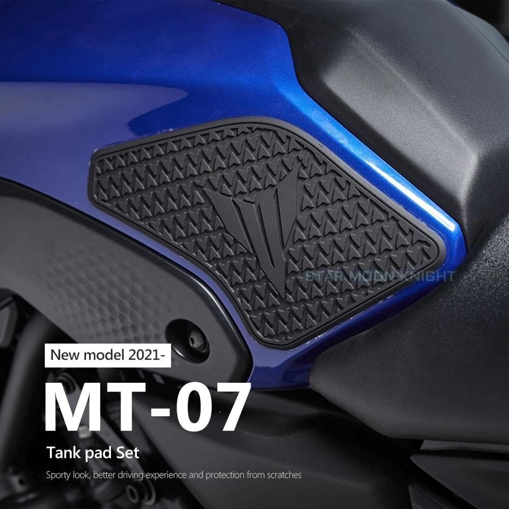 Para Yamaha MT 07 MT07-07 2021-Almofada Lateral Do Tanque De Combustível Almofadas Protetor Adesivos Decalque Gás Joelho