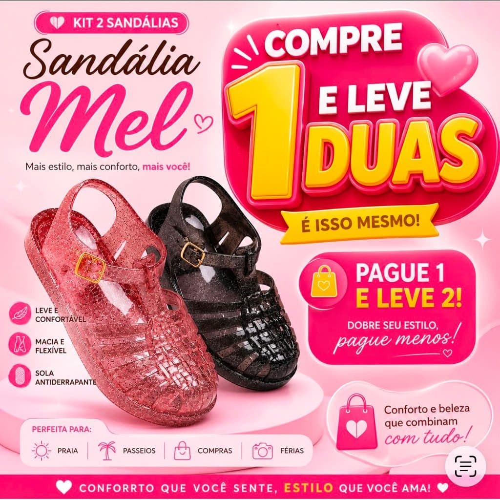 Sandália Xereta Infantil Menina Antiderrapante Macia Confortável Fofa
