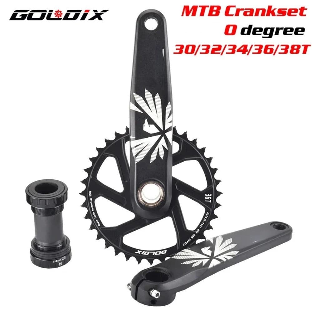 GOLDIX Pedaleira De Bicicleta MTB , Coroa De Manivela , 170mm 175mm , Preto , 0 Graus , 30T , 32T , 34T , 36T , 38T , Li