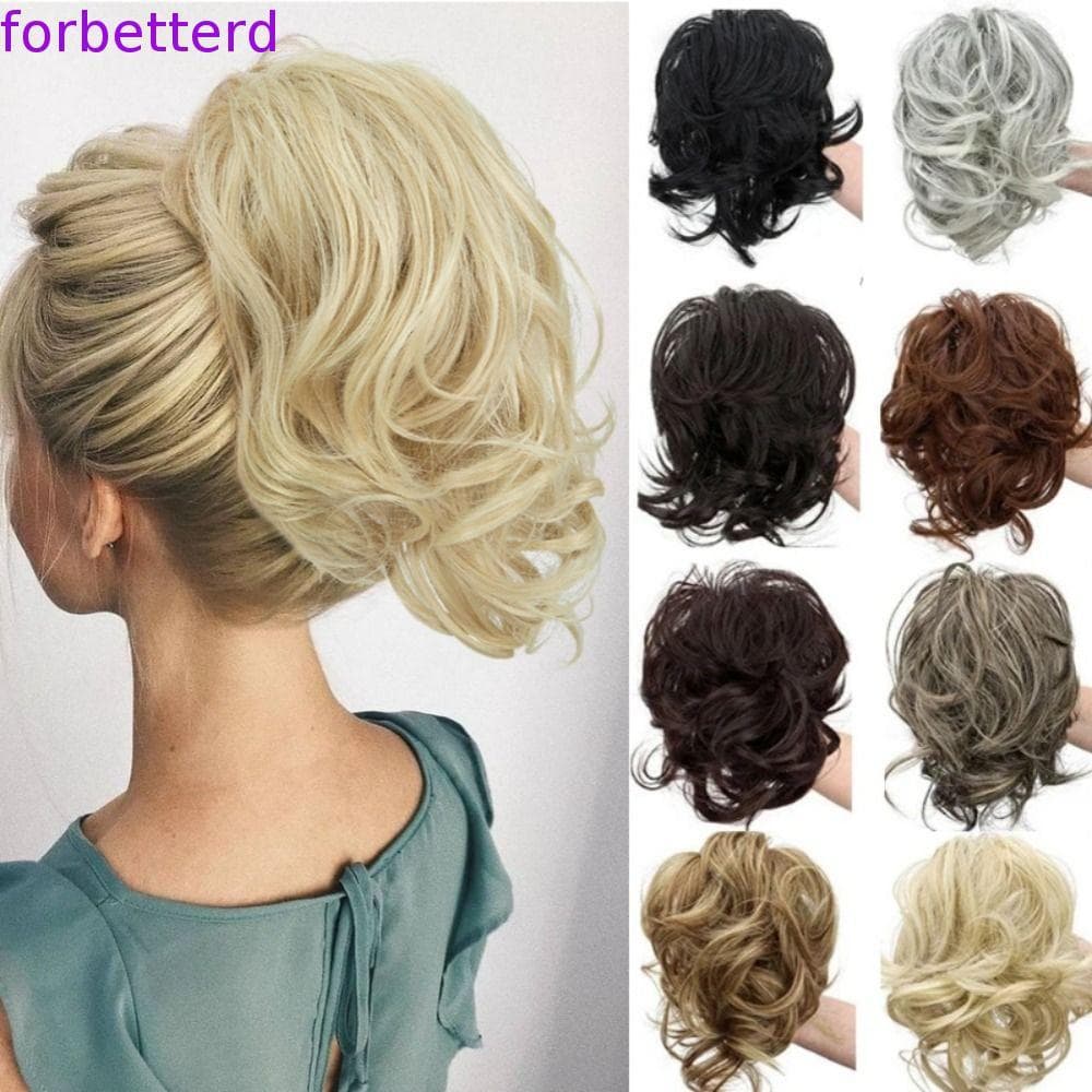 Coque De Rabo De Cavalo Curto FORBETTERD , Extensões Sintético , Cabelo Encaracolado Bagunçado , Clipe Em