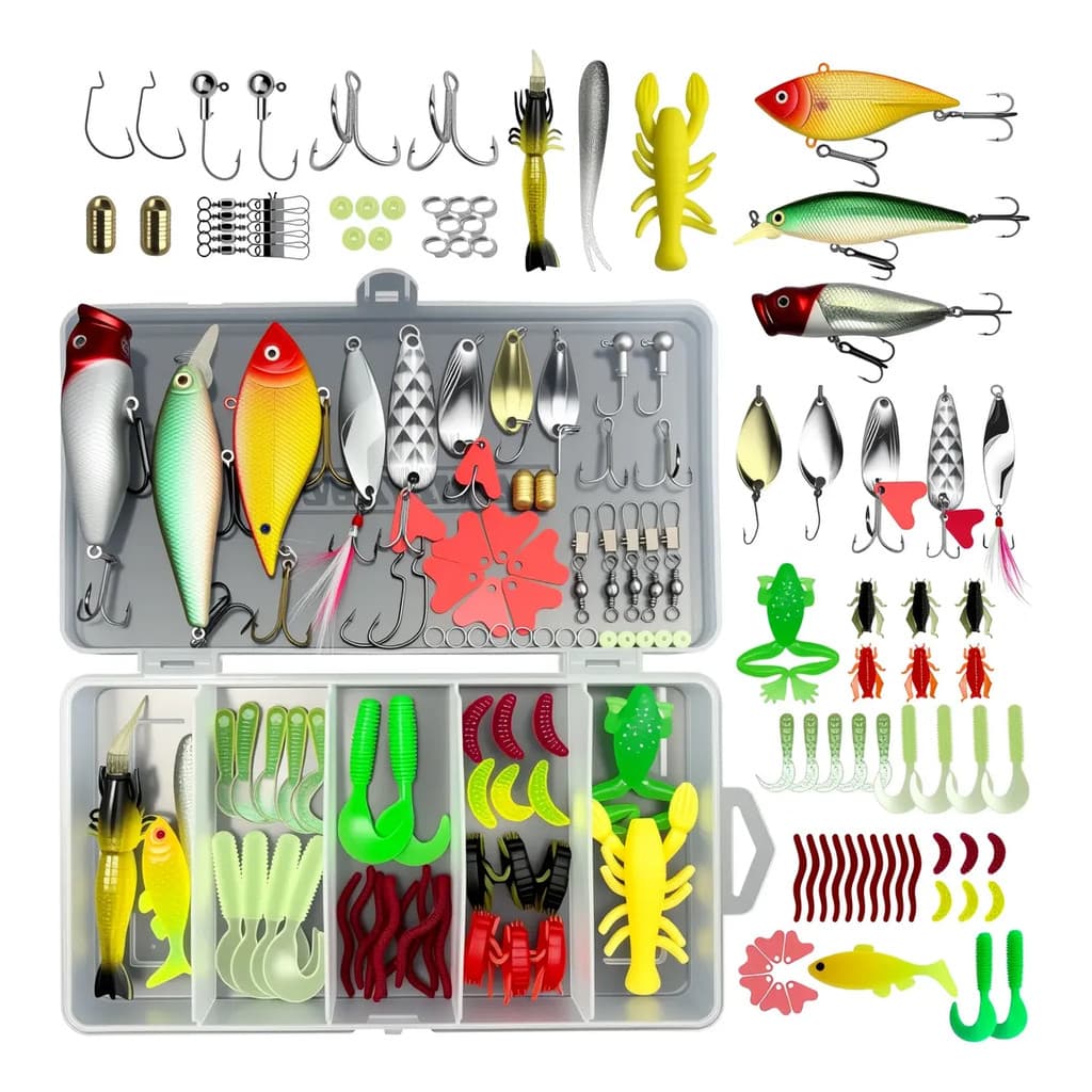 Kit de Iscas Artificiais 78 Peças para Pesca de Tucunaré e Traíra - Água Doce e Salgada