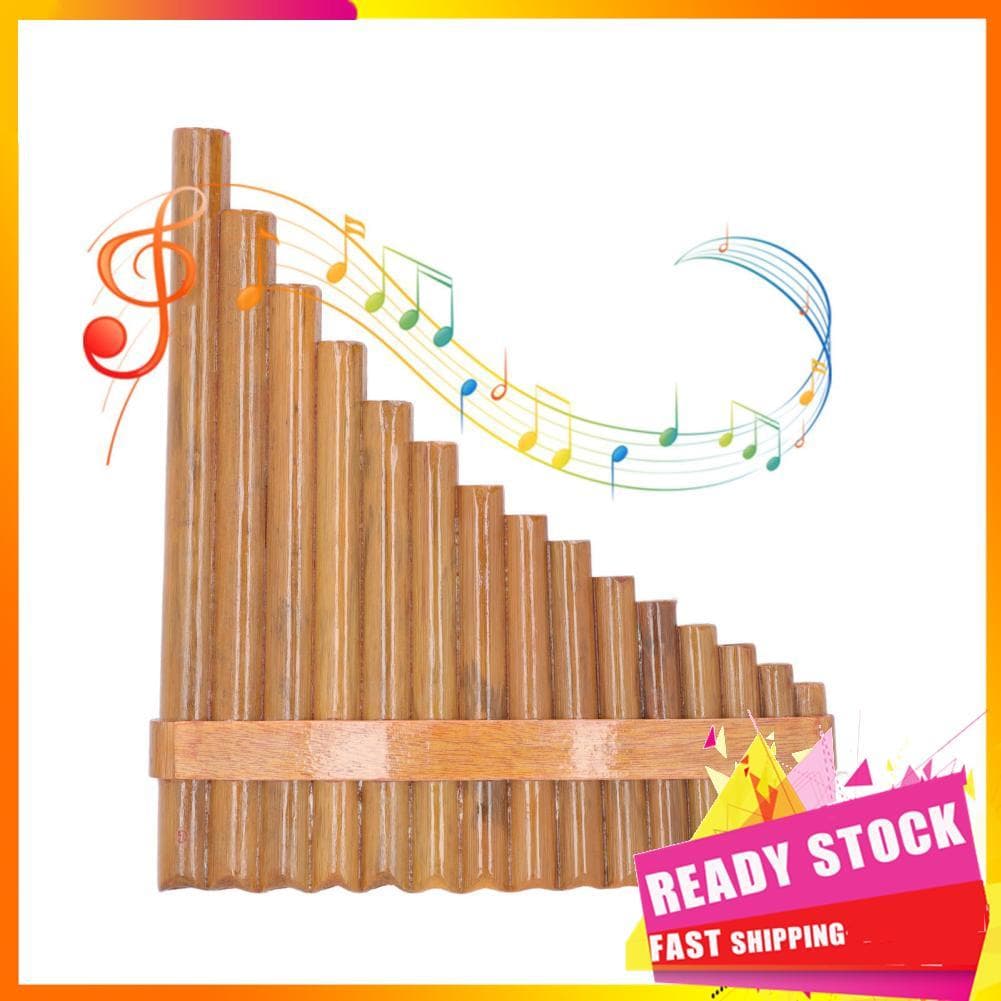 Gfgfgfgg Pan flauta g chave panpipe 15 tubo instrumento de sopro para iniciantes jogadores da mão esquerda (mão