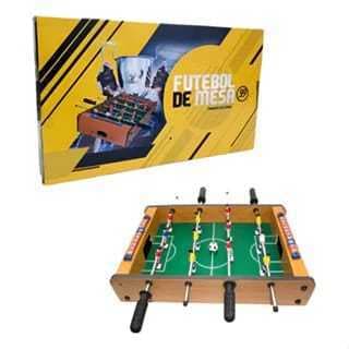 Mini Pebolim Totó Infantil Futebol de Mesa 51x31cm | Placar, 2 Bolas e 12 Jogadores
