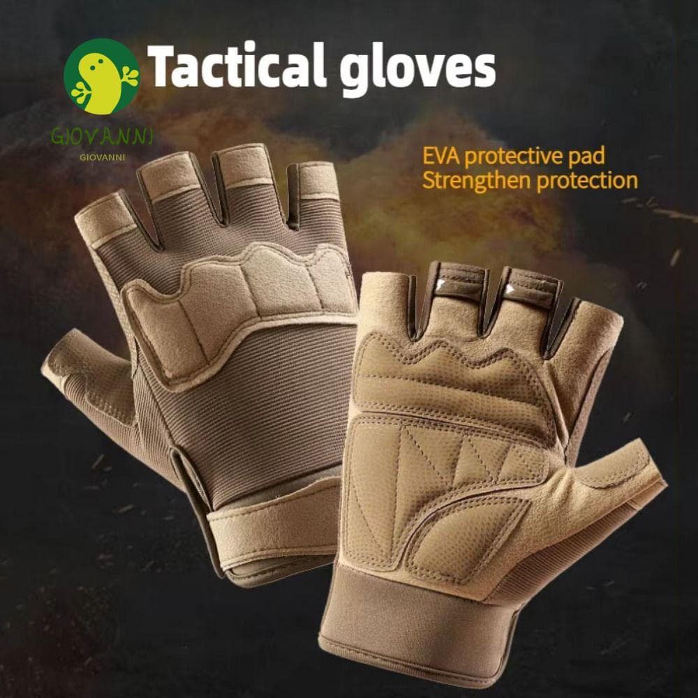 Luvas de Corrida GIOVANNI, Luvas de Motocicleta Vintage de Couro de Cabra Resistente ao Desgaste, Meio Dedo NTBD
