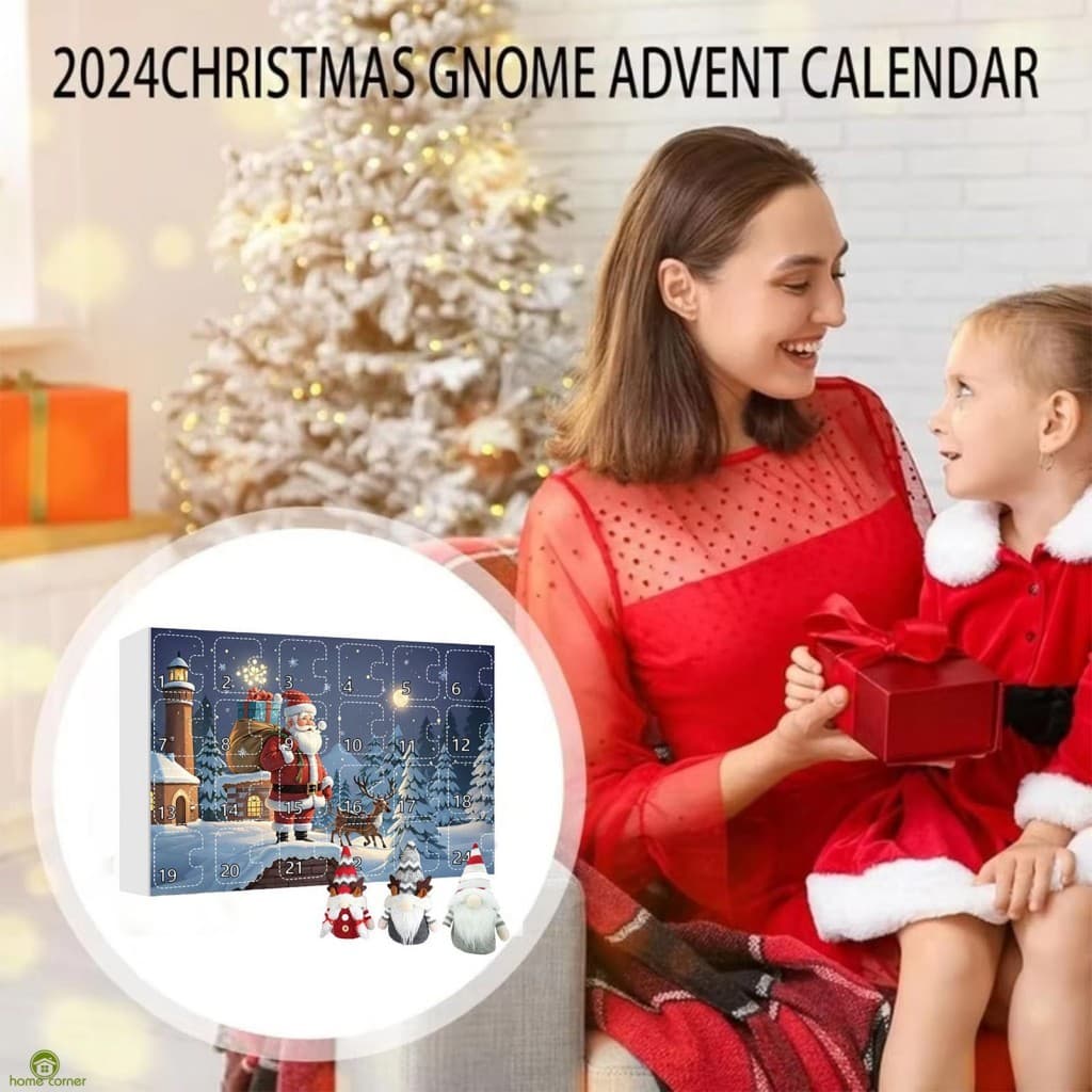 Natal Gnome Advento Calendário Caixa Cega Conjunto De Contagem Regressiva De Férias Com Tamanho De 30.5x25x4.7cm Para Di