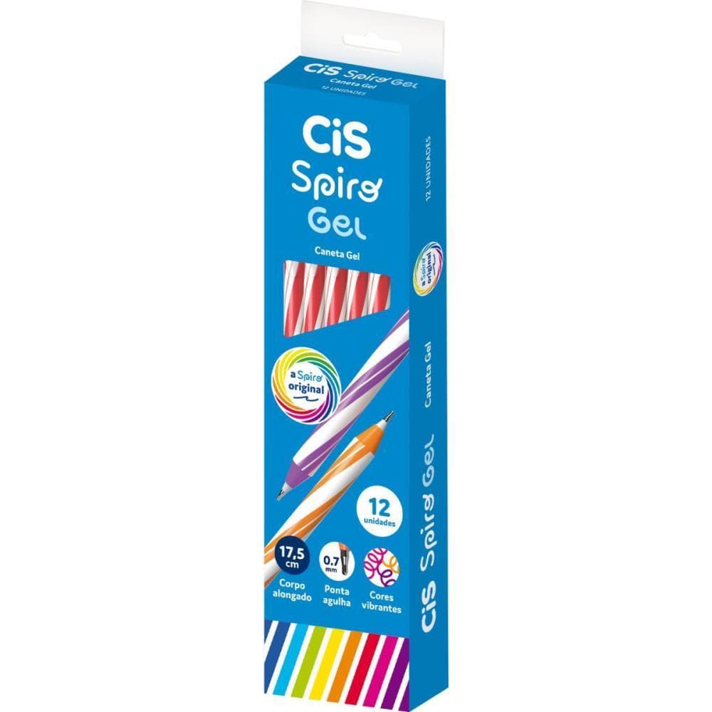 Caneta GEL CIS Spiro 0,7MM Vermelha CX.C/12