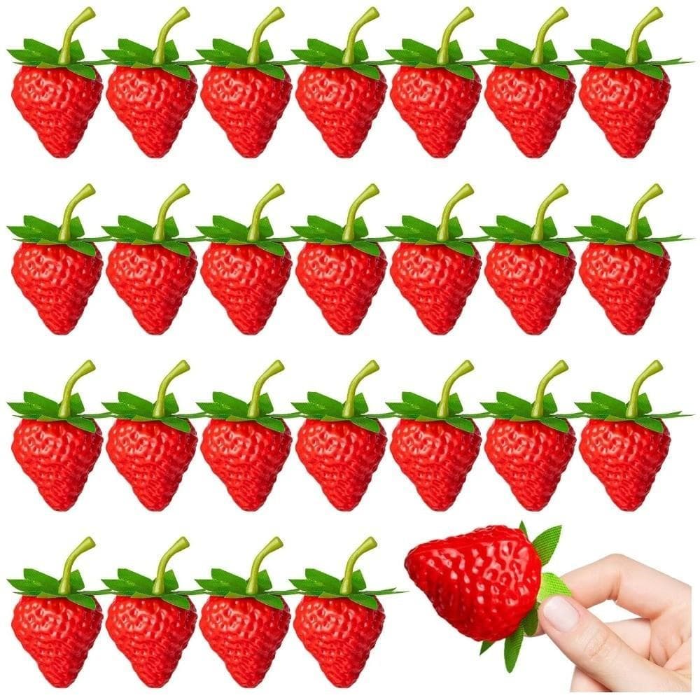 AHMVEX 10 Unidades De Morangos De Plástico , Ornamento De Frutas Realista , Morango Artificial , Artesanato